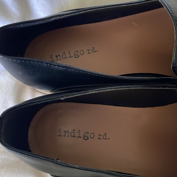 Indigo Rd Black Vegan Leather Flats Loafers Size 6.5 - Picture 6 of 8